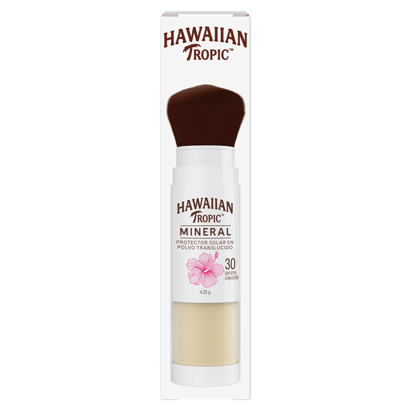 Y302349200 LA-SC-HT LATAM Hawaiian Tropic Mineral Brush SPF 30 4.25g Folding Carton 075486138899 93042522 Front